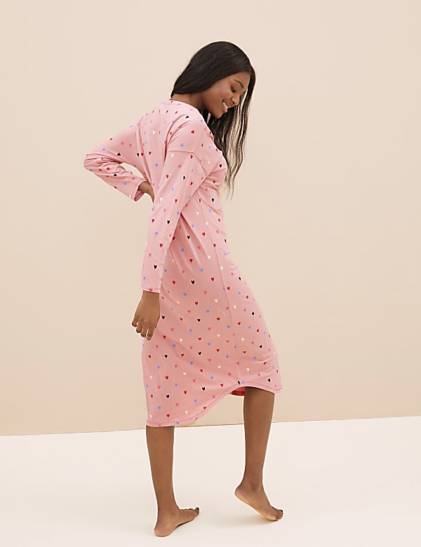 2 Pack Cotton Rich Heart Long Nightdresses