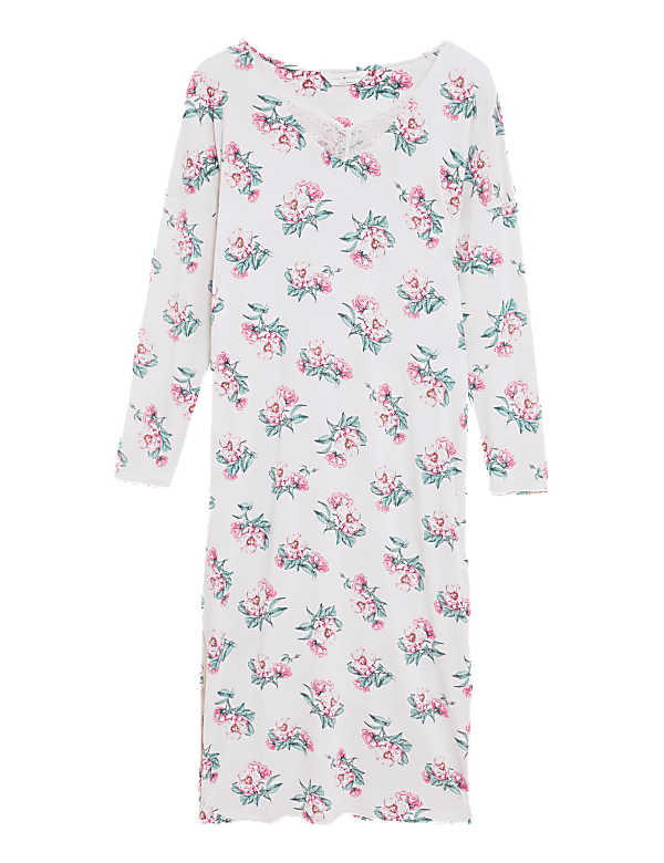 Cotton Mix Floral V Neck Nightdress