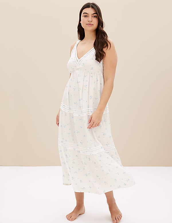 Buy Floral Strappy Long Nightdress at Marks Spencer