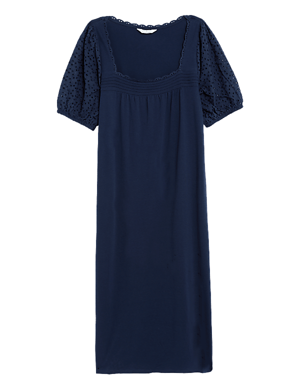 Pure Cotton Broderie Long Nightdress
