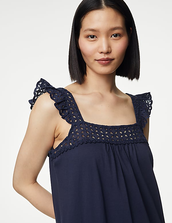 Pure Cotton Broderie Nightdress