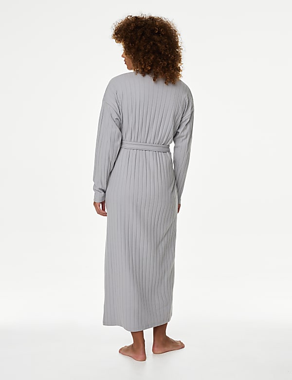 2pc Ribbed Nightdress & Cardigan Set - GR