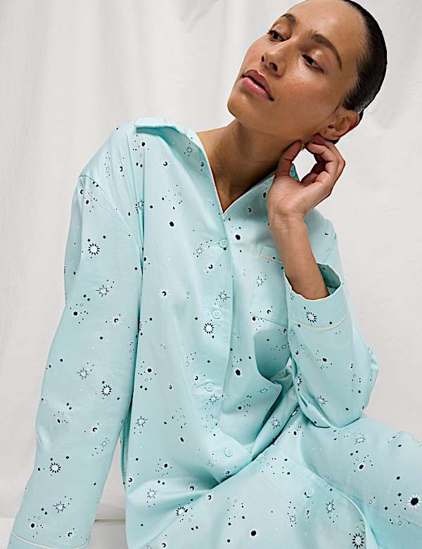 Cotton Sateen Eid Print Nightshirt - CN