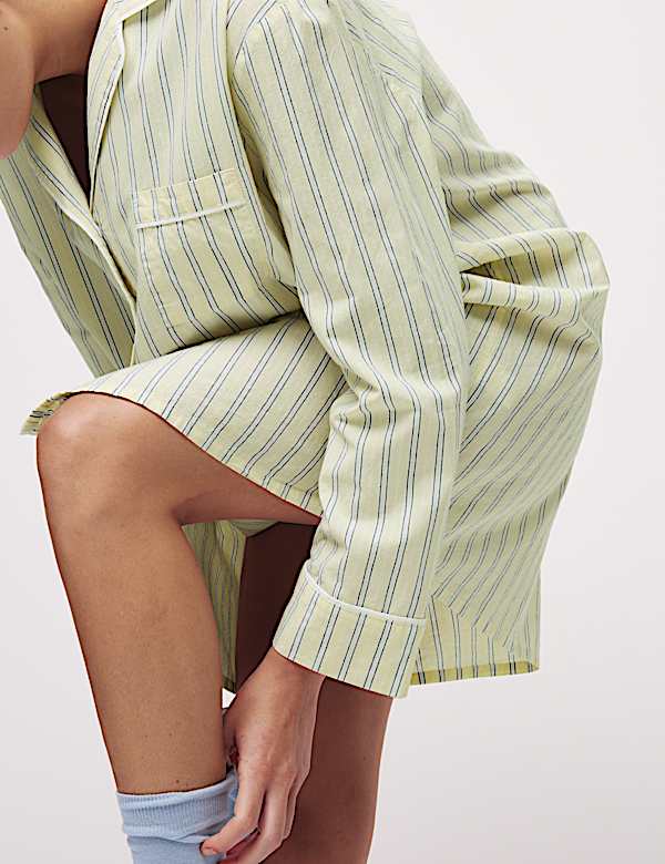 Pure Cotton Striped Nightshirt - CA