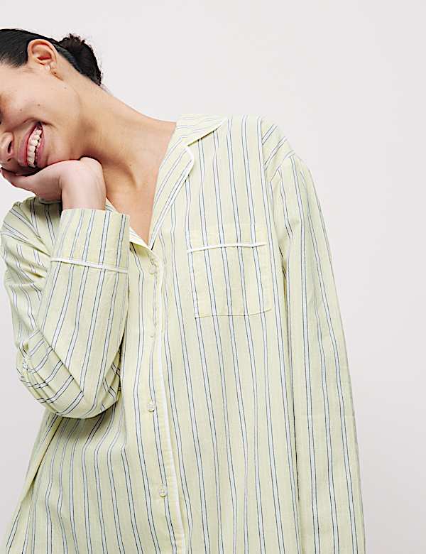 Pure Cotton Striped Nightshirt - CA