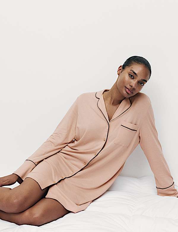 Cotton Modal Revere Nightshirt - BN