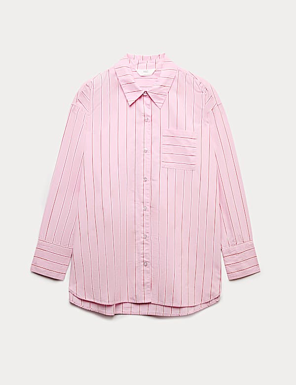 Pure Cotton Poplin Striped Pyjama Top  - DK