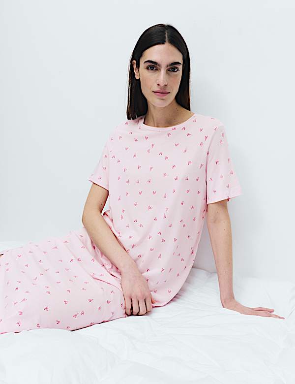 Cotton Modal Printed Nightdress - JP