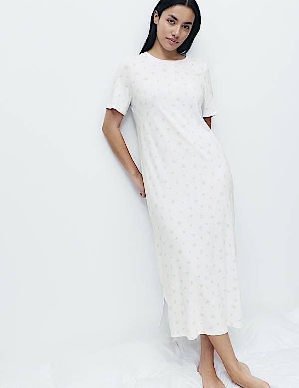 Cotton Modal Printed Nightdress - CH