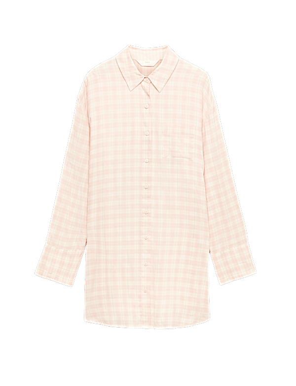 Brushed Cotton Blend Checked Nightshirt