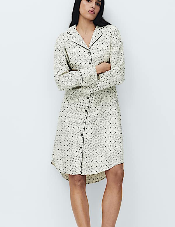 Pure Cotton Sateen Eid Printed Nightshirt - BE