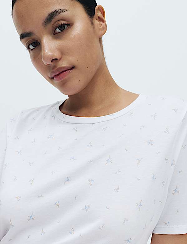 Cotton Modal Printed Long Nightdress - EE