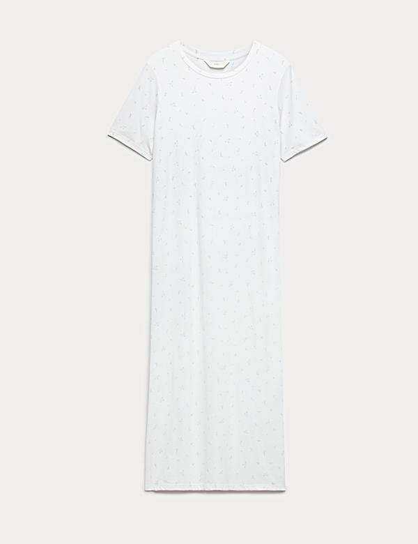 Cotton Modal Printed Long Nightdress - EE
