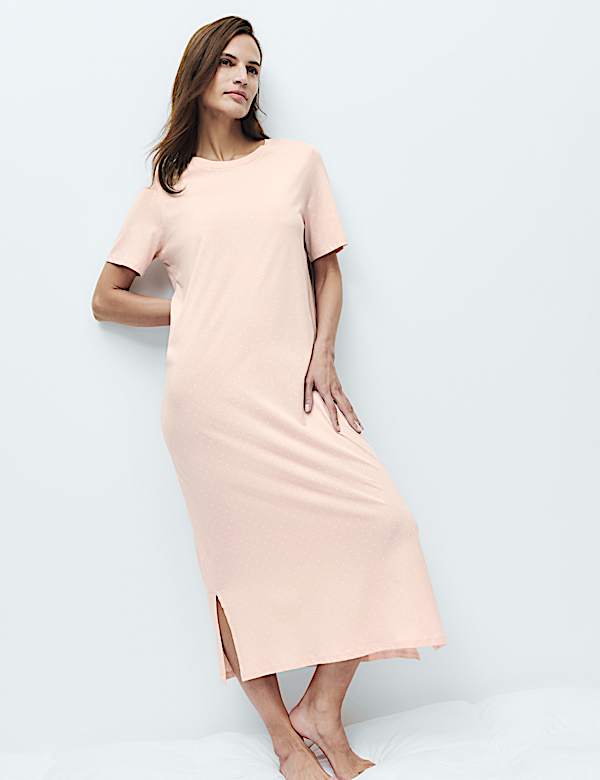 Cotton Modal Printed Long Nightdress