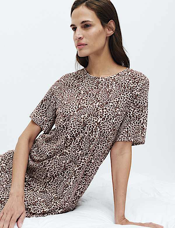 Cotton Modal Printed Long Nightdress