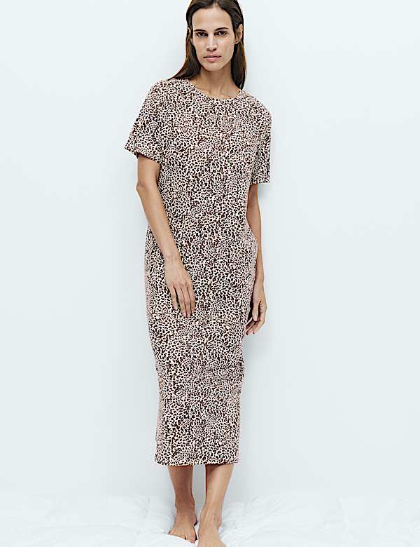 Cotton Modal Printed Long Nightdress