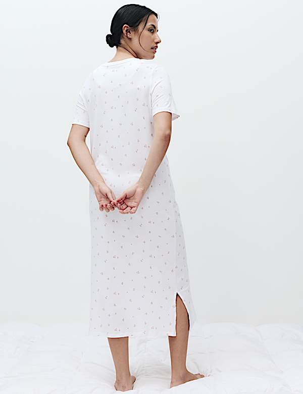 Cotton Modal Printed Long Nightdress