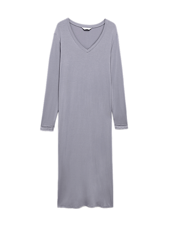 Lace Detail Long Sleeve Nightdress