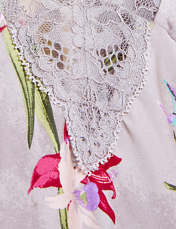 Satin Floral Print Chemise