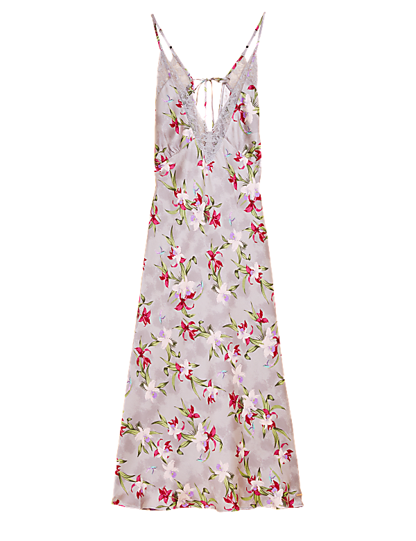 Satin Floral Print Chemise