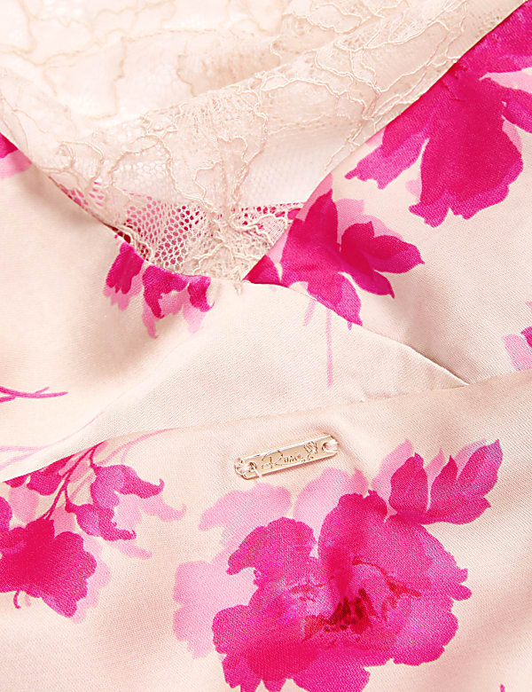 Laylani Satin Floral Long Chemise