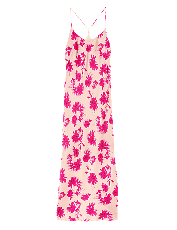 Laylani Satin Floral Long Chemise