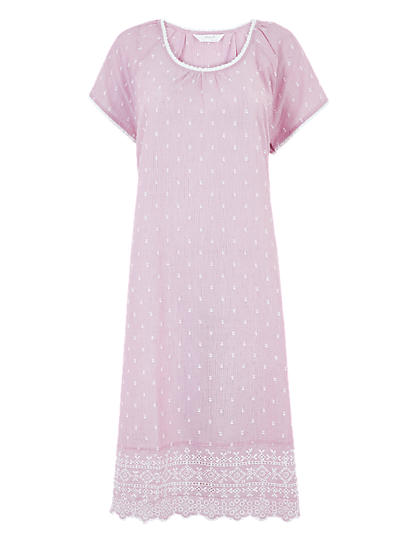 Pure Cotton Broderie Nightdress