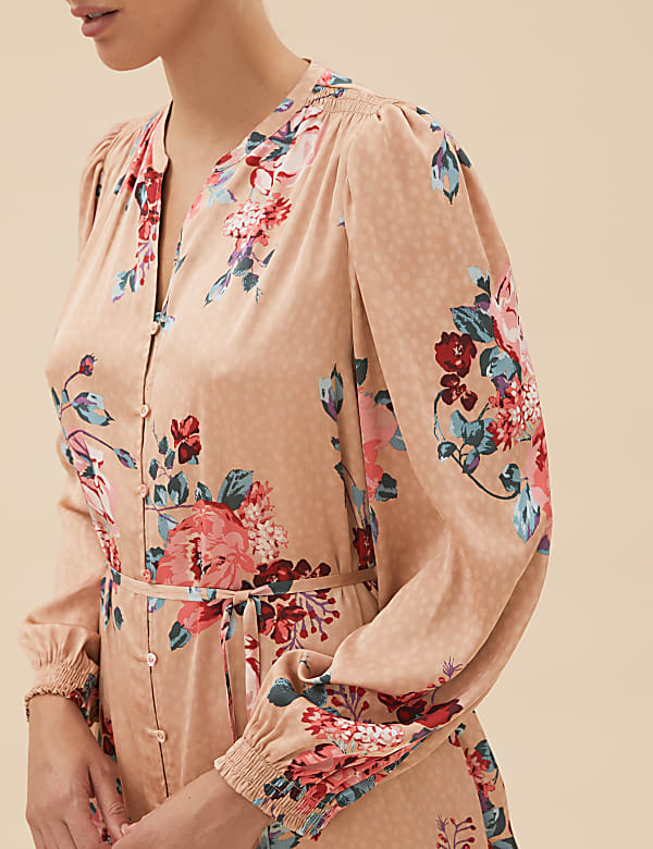 Floral Satin Long Nightdress