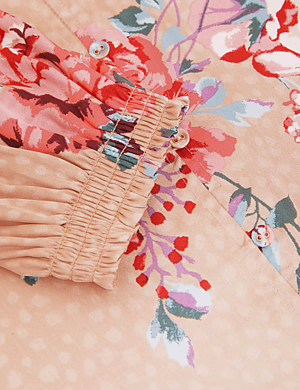 Floral Satin Long Nightdress
