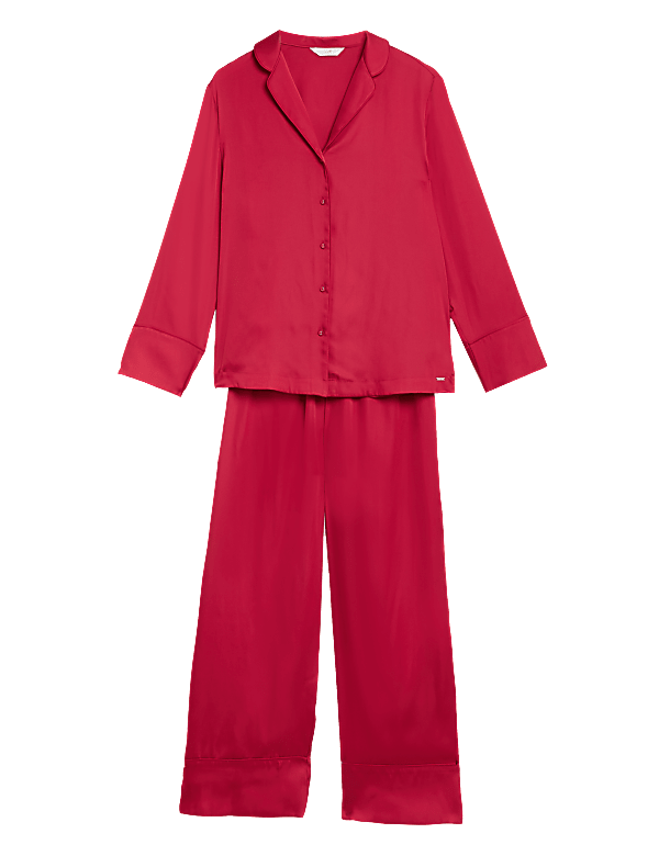 Satin Revere Collar Pyjama Set