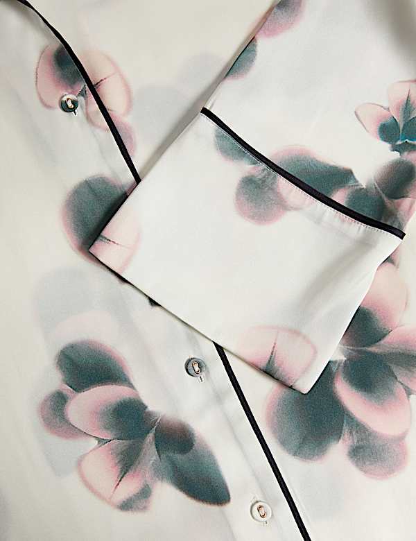 Satin Floral Print Pyjama Set - CH
