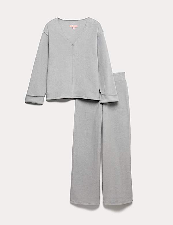 Lounge-Schlafanzugset aus Fleece mit Stehkragen - DE