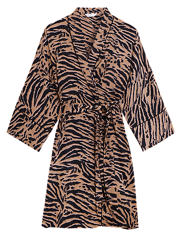 Dream Satin™ Zebra Short Dressing Gown