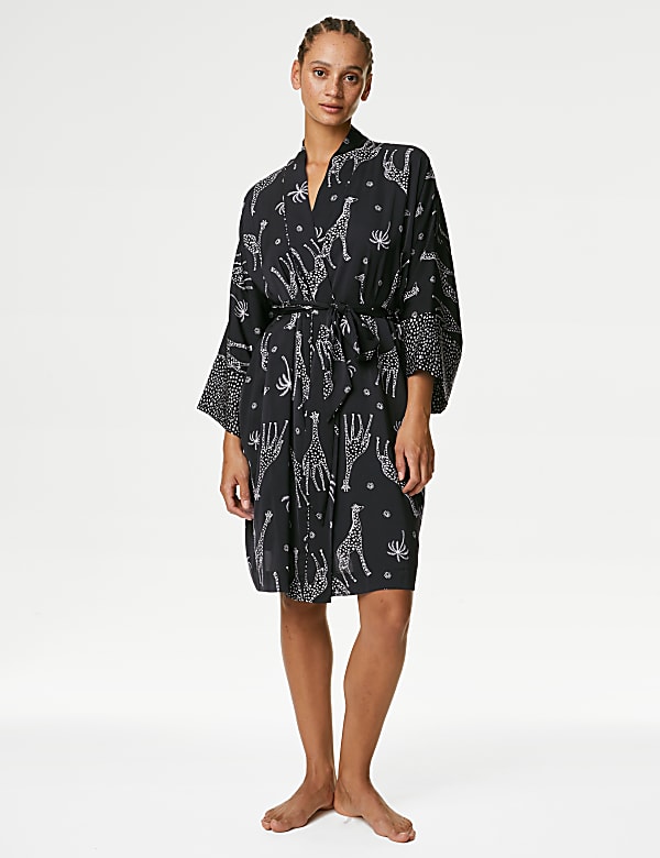 Dream Satin™ Printed Kimono Wrap