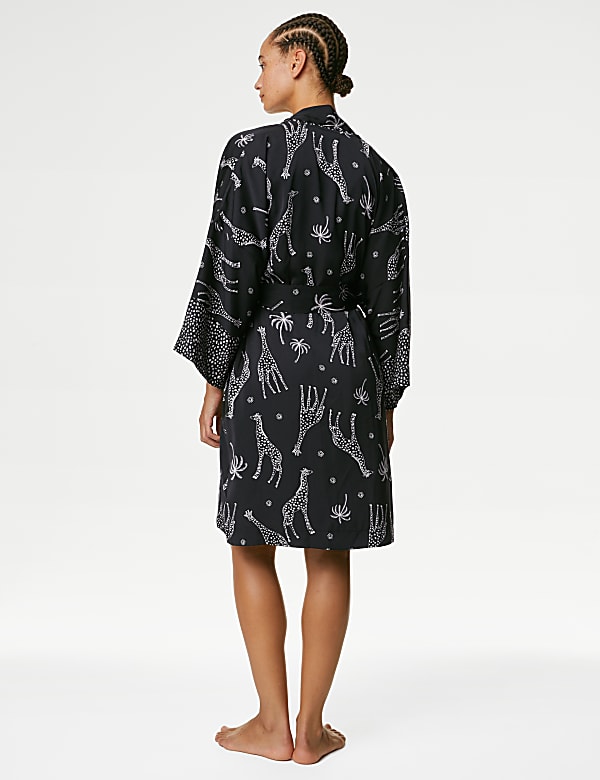 Dream Satin™ Printed Kimono Wrap