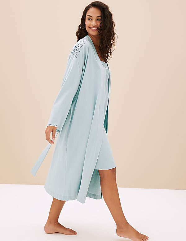 Pure Cotton Tie Dressing Gown