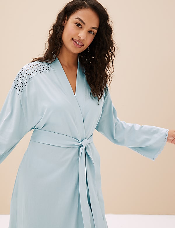 Pure Cotton Tie Dressing Gown