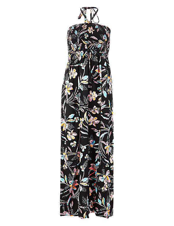 Floral Halter Neck Swing Beach Dress