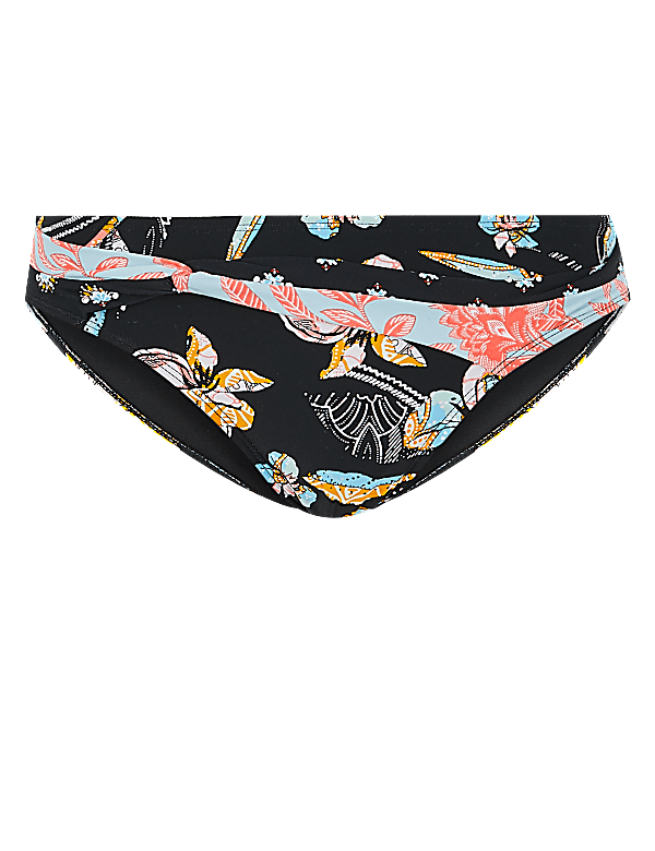 Printed Front Twist Hipster Bikini Bottoms
