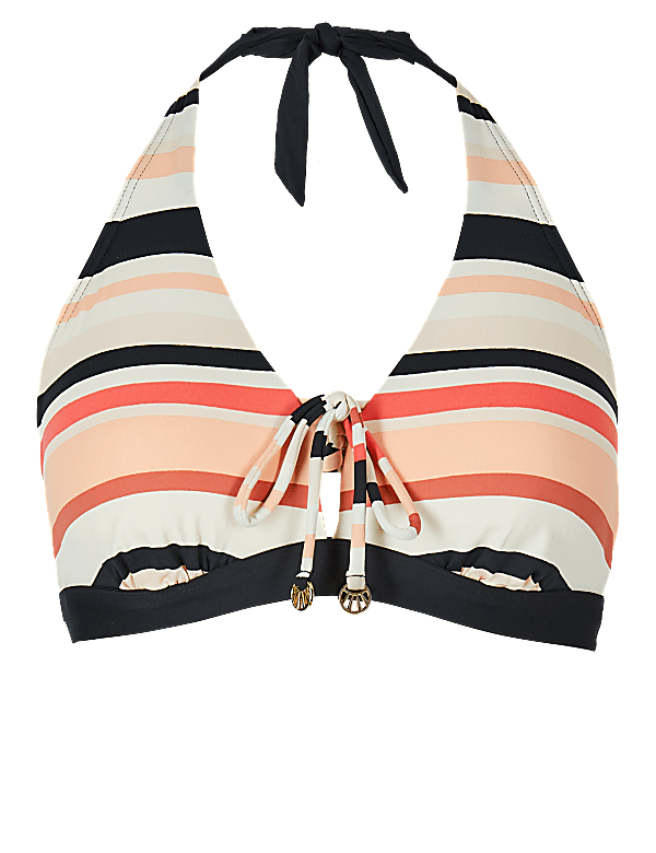 Striped Triangle Bikini Top