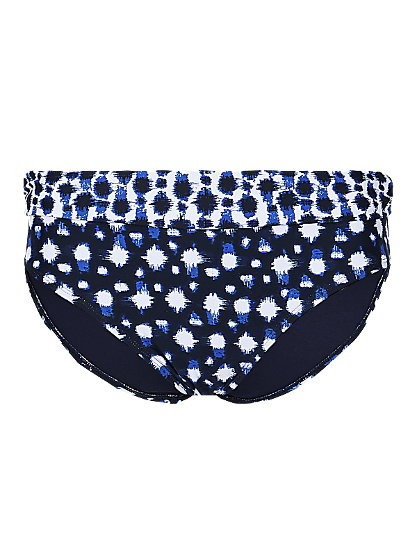 Printed Roll Top Bikini Bottoms