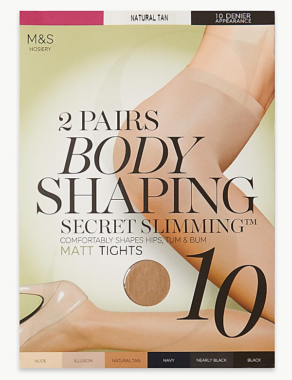 2 Pack 10 Denier Secret Slimming™ Tights