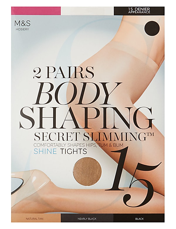 2 Pack 15 Denier Secret Slimming™ Tights