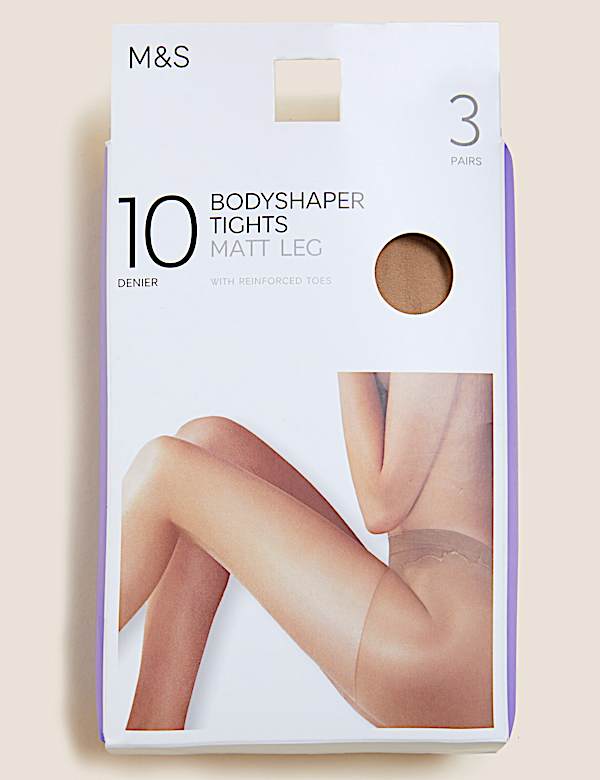 3pk 10 Denier Body Shaper Tights
