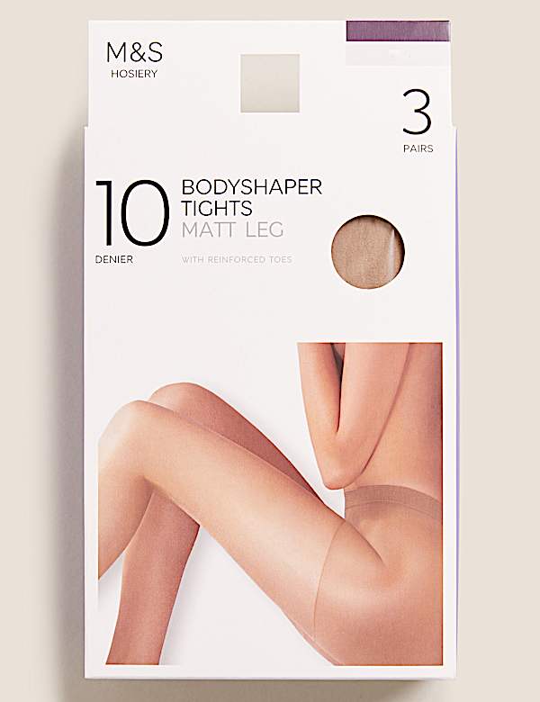 3pk 10 Denier Body Shaper Tights