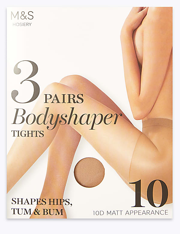 3pk 10 Denier Body Shaper Tights