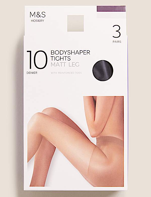 3pk 10 Denier Body Shaper Tights