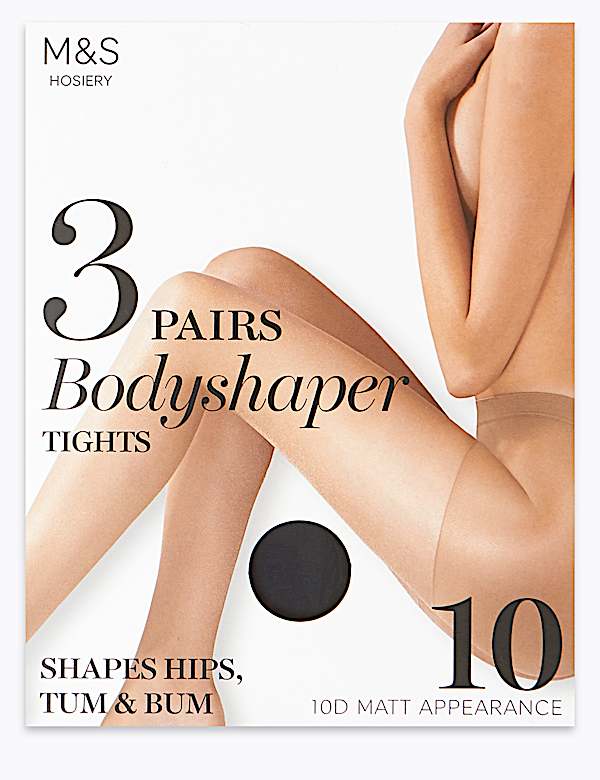 3pk 10 Denier Body Shaper Tights