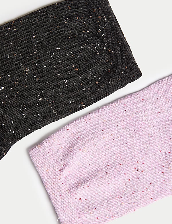 2pk Cotton Rich Ankle High Socks