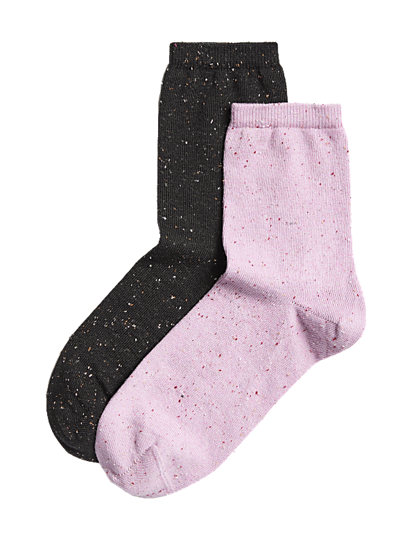 2pk Cotton Rich Ankle High Socks